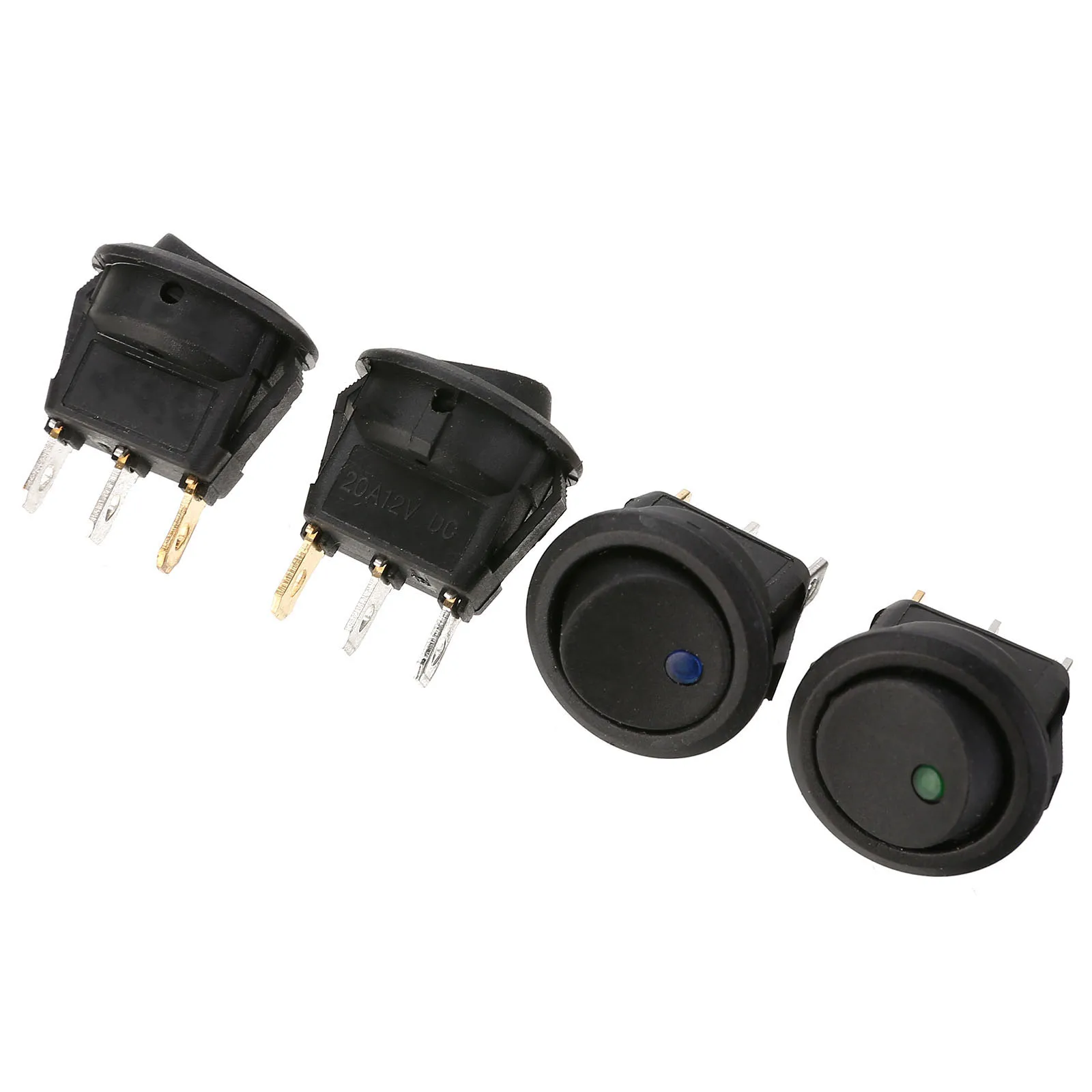 Mayitr 4 шт./компл. Светодиодный точечный светильник переключатель 12V Авто Лодка Круглый Рокер ON/OFF SPST переключатель, красный, зеленый, голубой, желтый