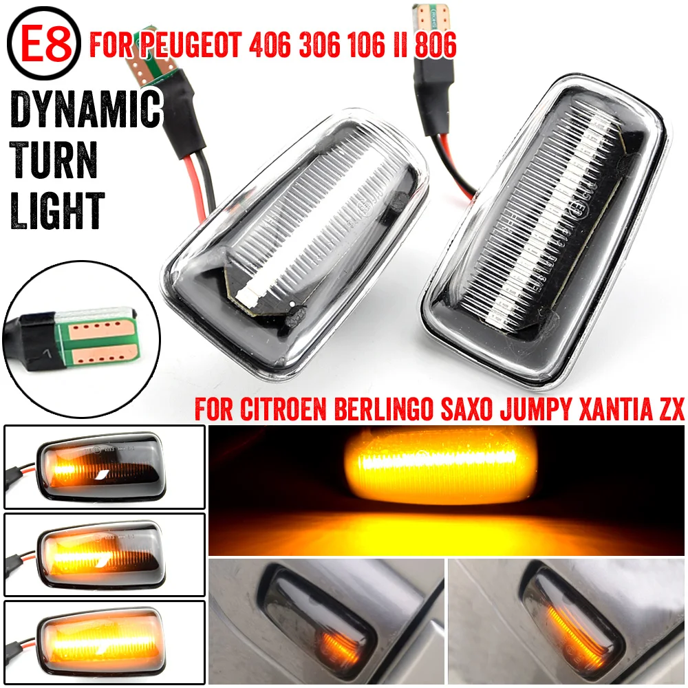 

Dynamic LED Side Marker Light Signal Blinker for Citroen Berlingo Jumpy Saxo Xantia Xm ZX Peugeot 106 36 406 806 EXPERT PARTNER