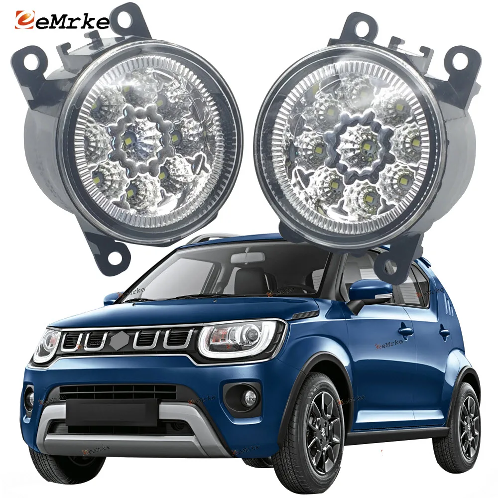 

2PCS Car-Styling Front Foglight Lamp for Suzuki Ignis 2020 2021 9-Pieces Led Fog Lights H11 DRL