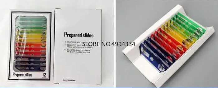 1 коробка/2 коробки/5 коробок четыре цвета микроскопа пластиковые слайды