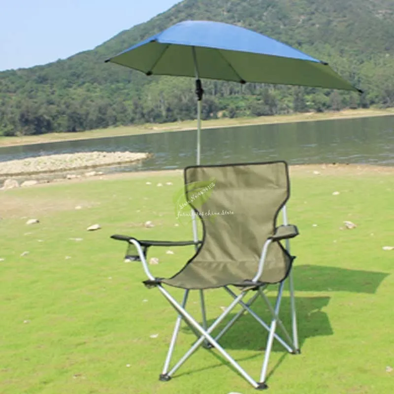 구매 야외 레저 낚시 의자, 휴대용 접이식 양산 비치 의자, 여행 캠핑 의자 우산 파티오 가구 의자