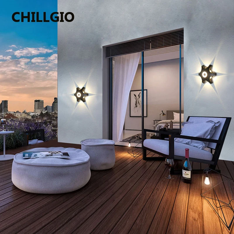 

CHILLGIO Outdoor Led Lamp Art DECO Bright Courtyard Home Aluminio Decorativo Designer Corridor Contemporary Interior Wall Light