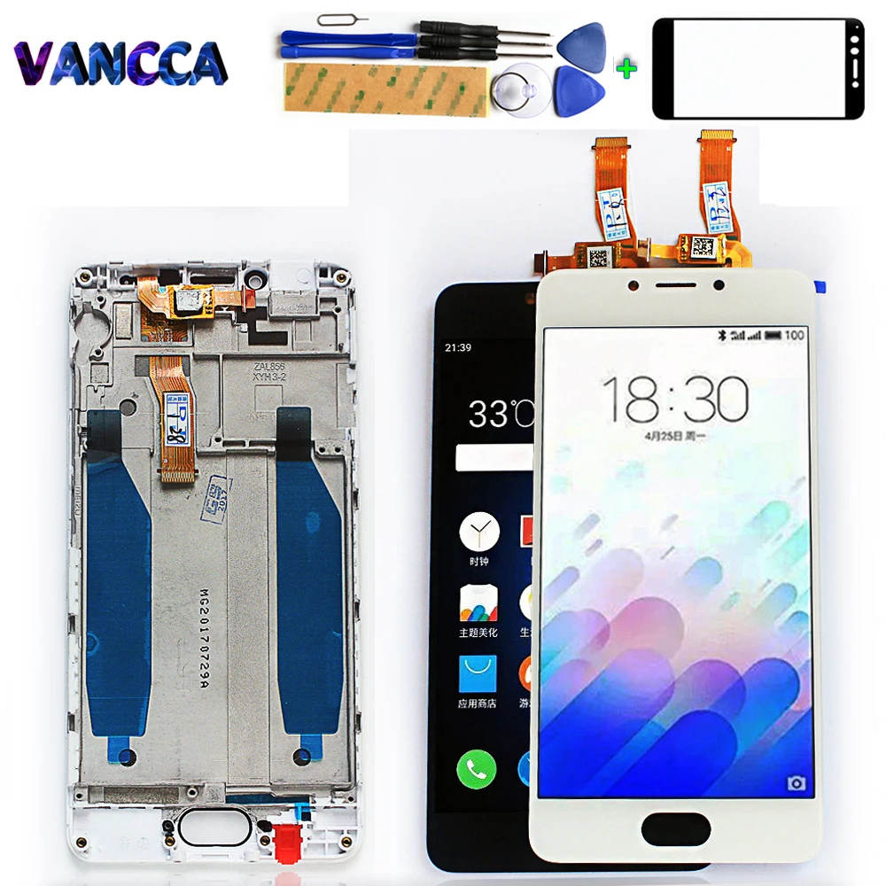 100% протестированный 3 5-дюймовый ЖК-дисплей для Meizu M5C Meilan 5C Φ 5 0*1280 рамка с