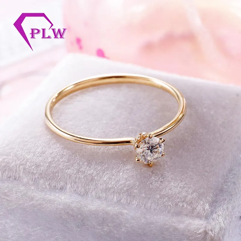 0.3ct 4 мм круглые бриллиантовые огранки сердечки и стрелы D Цвет моисанит кольцо 14 к