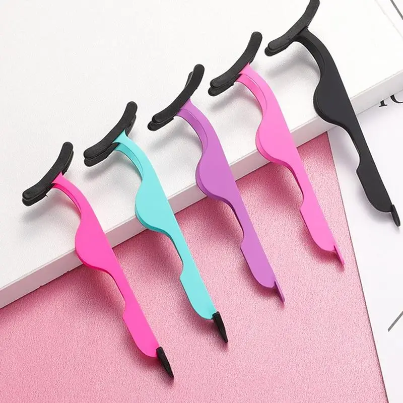 

1PCS Stainless Steel Magnetic Lashes Tweezers Colour Eyelash Curler Makeup Tools