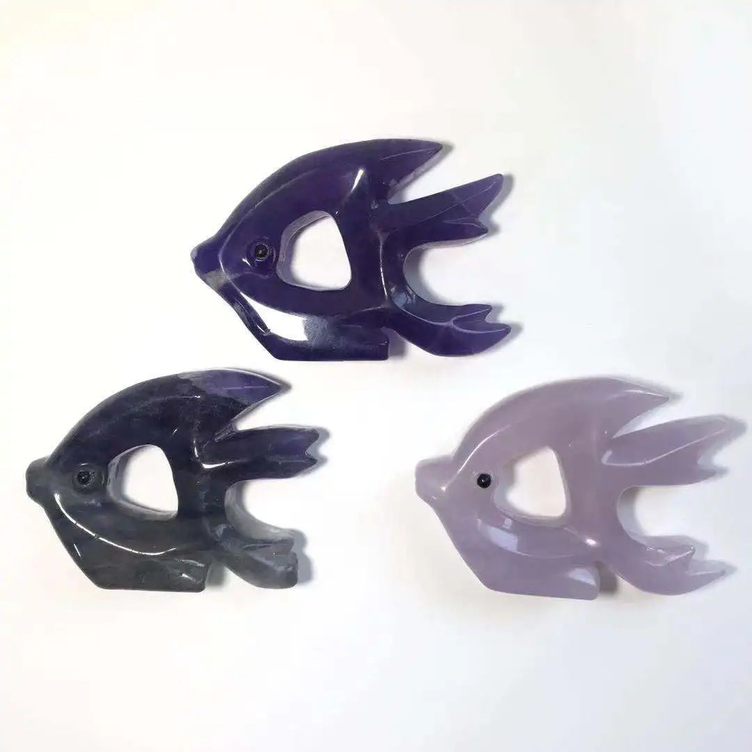 

High Quality Crystal Hand Carved Animals Fish For Gift And Decoration YHM