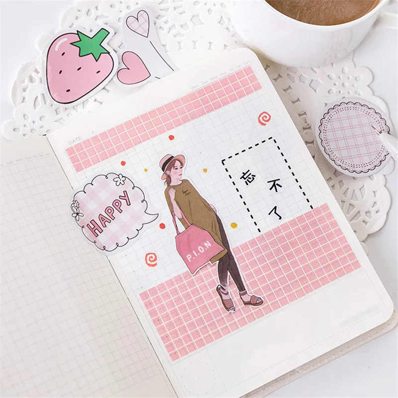 45 шт./упак. Kawaii канцелярские наклейки Очаровательная Земляничка узор верхний