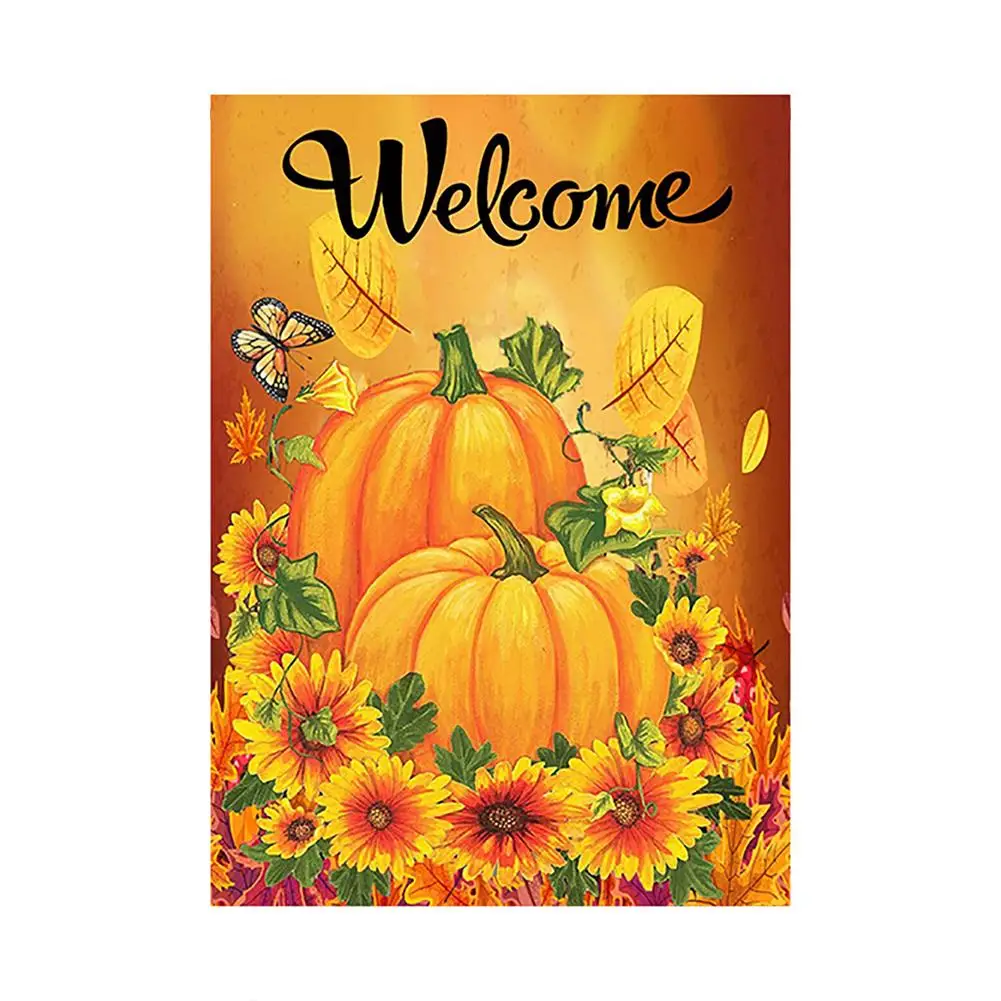 30*45 см Тыква Печать знак благодарения осень баннер Дня открытый садовый