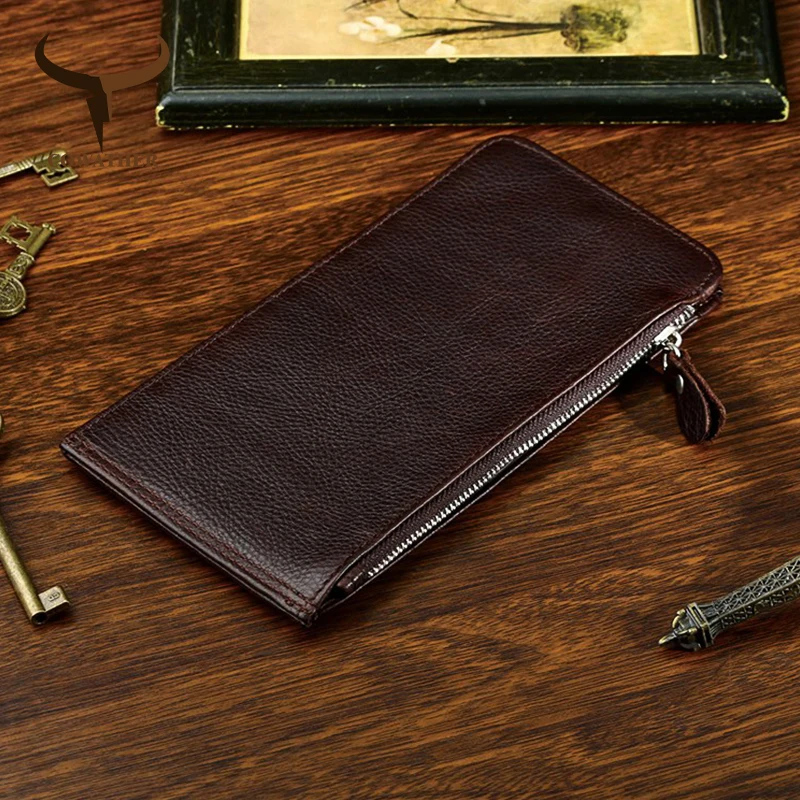 Мужской кошелек из натуральной воловьей кожи с отделением для карт|Мужские