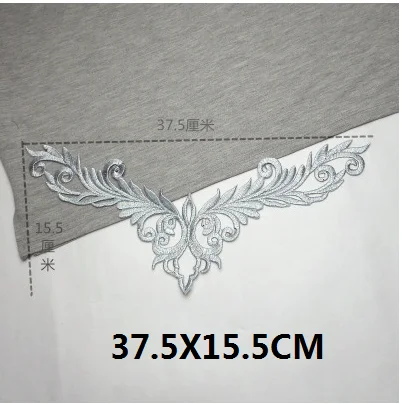 1 пара/2 шт серебряного железа на вышитый узор корсаж ткань патч воротник цветок