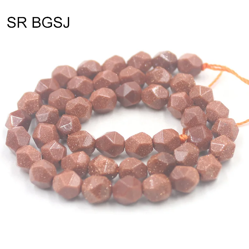 Бесплатная доставка 8 мм граненые круглые полигональные золотые песочные камни