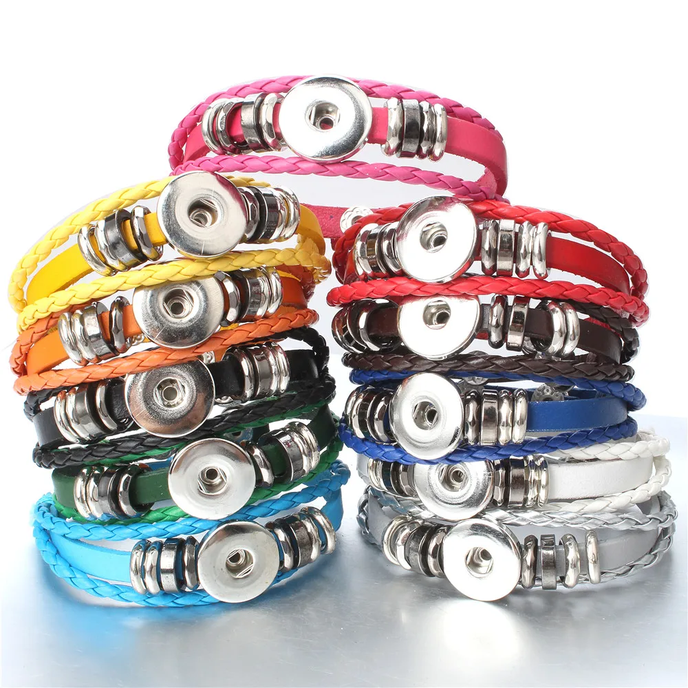 Горячая Распродажа кожаный браслет с застежкой в стиле ретро плетеные кожаные