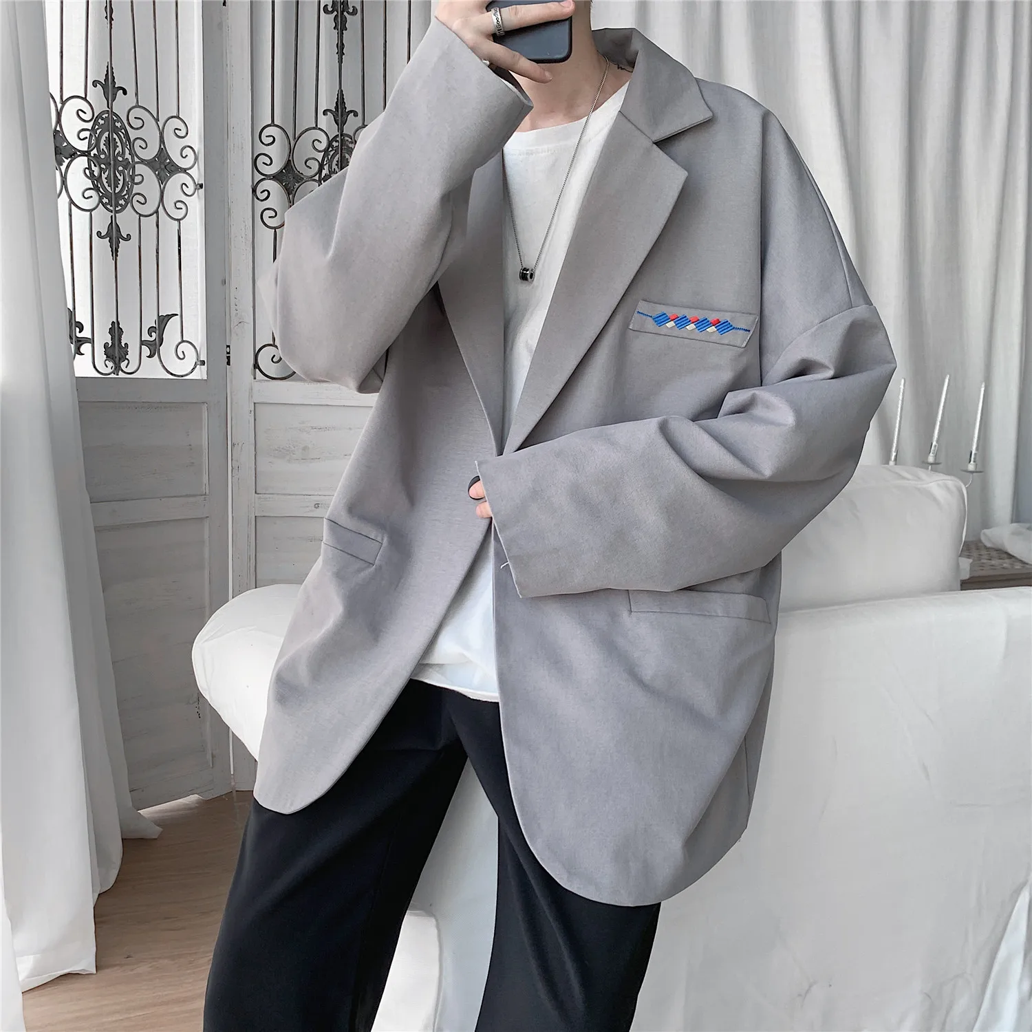 

2021 spring new men's casual suit youth Korean men's simple large size handsome Blazer