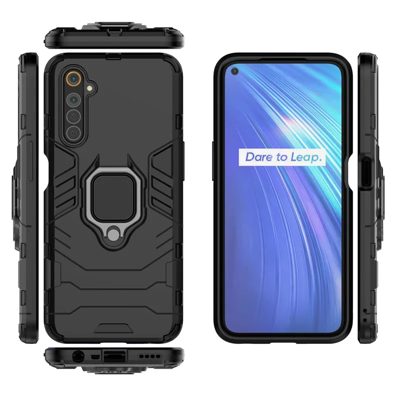 

Hard Phone Stand Case For OPPO Realme C15 Reno4 4G Reno 4 Pro Reno4Z 5G Realme 6 A92S Shockproof Protective Case