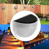 high quality solar lighting solar power light sensor 6 led semi circular wall light outdoor garden fence waterproof lamp