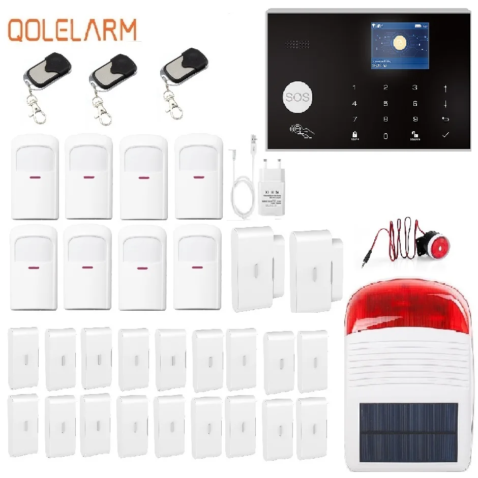 Беспроводная система охранной сигнализации Tuya APP 99 3 проводные зоны Wi Fi 4G ЖК