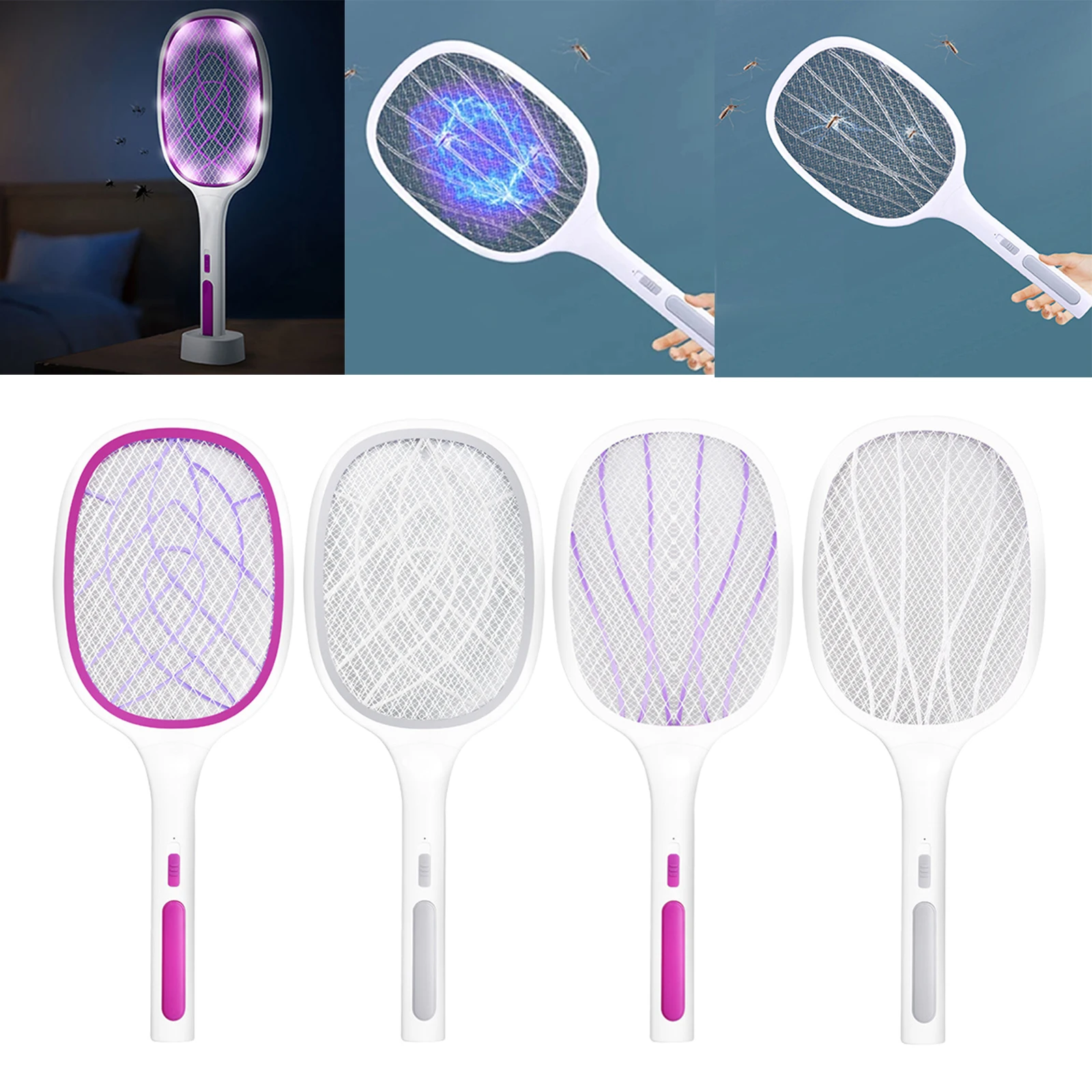 

Mosquito Swatter Electric Insect Killer Bug Zapper Racket Rechargeable