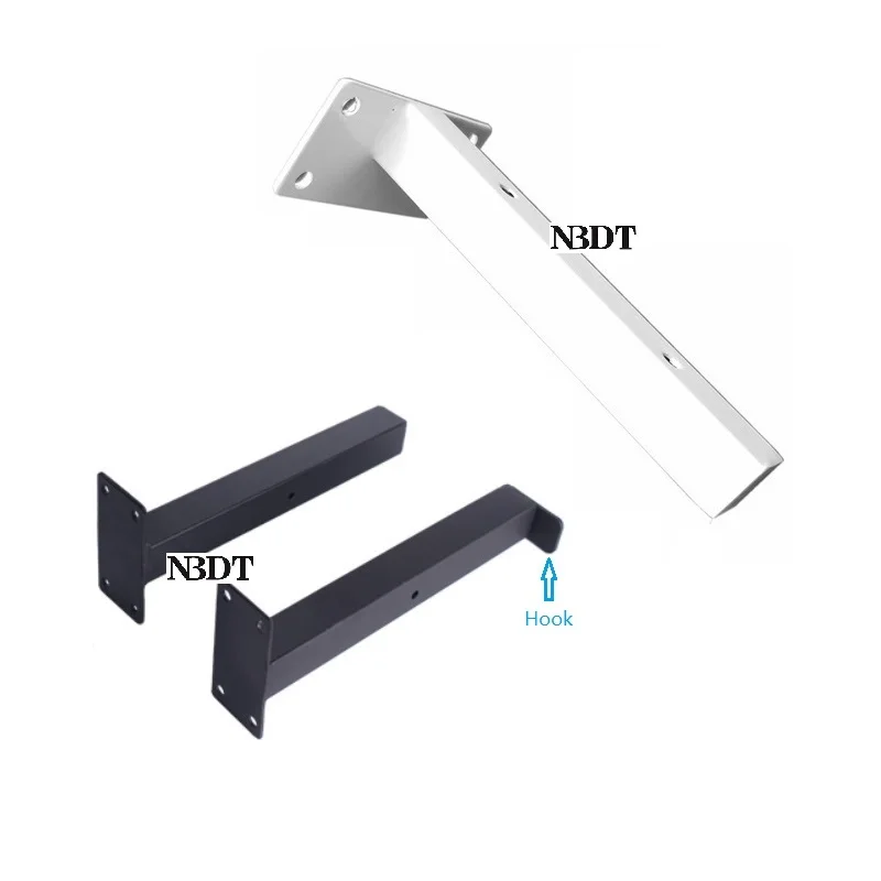 4 шт. белый черный настенный кронштейн для плавающей полки с винтами квадратная