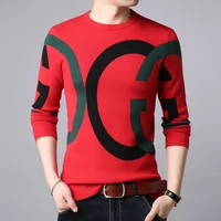 sweater slim style new arrival autumn winter fashion male korean knitted pullover sweater teenage boy mens sweater with letters