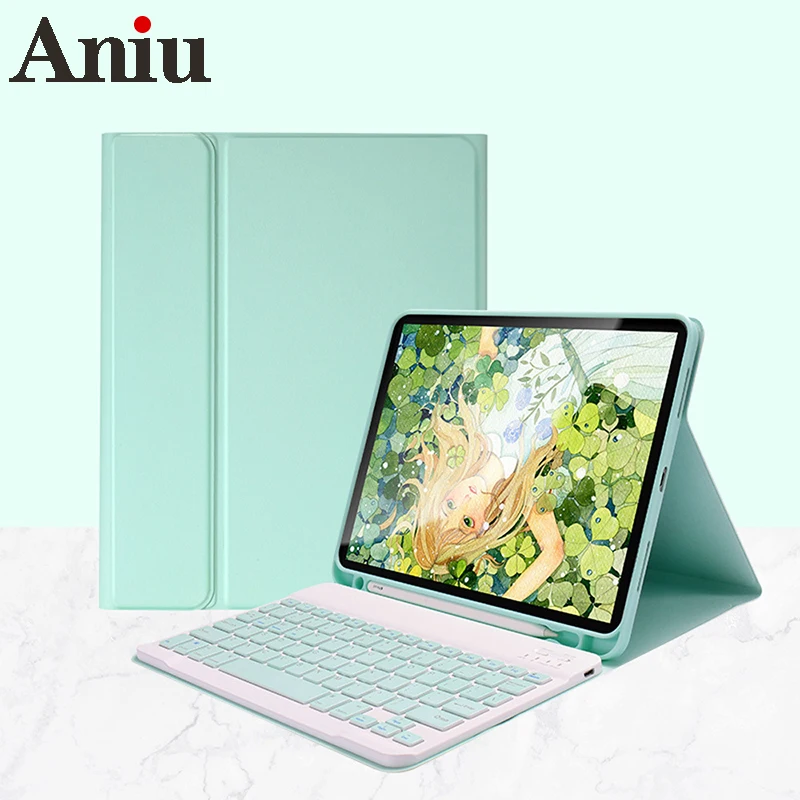 

Чехол с клавиатурой и держателем для карандашей для iPad Air3 Air4 10,2 7-го 8-го поколения, Bluetooth-Совместимый Беспроводной многоязычный чехол