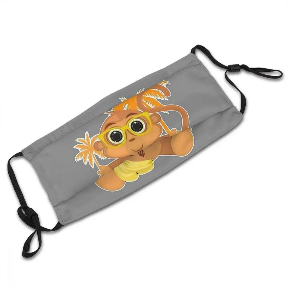 Милая обезьянка Happy Chimp reutilzable Mascarilla обезьяна Nerd серая маска для лица с