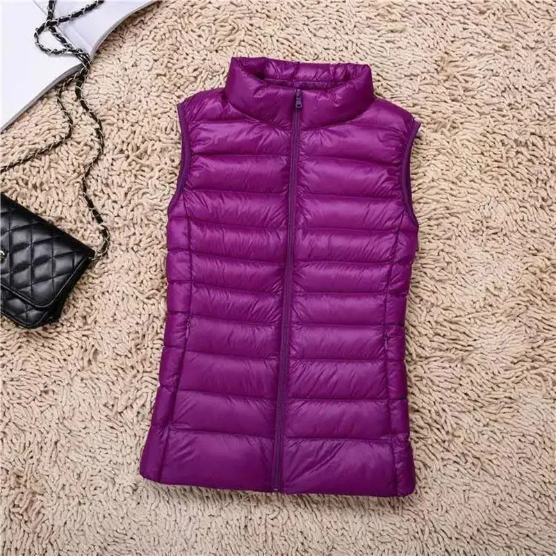 Ultra-light Women's coats Sleeveless White Duck Feather Warm Waistcoat Down Vest Down jacket women spring 2022 feminine coat