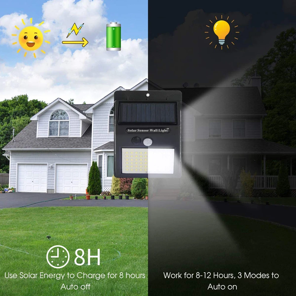 Солнечные светильники на открытом воздухе 140LED с PIR солнечным датчиком движения