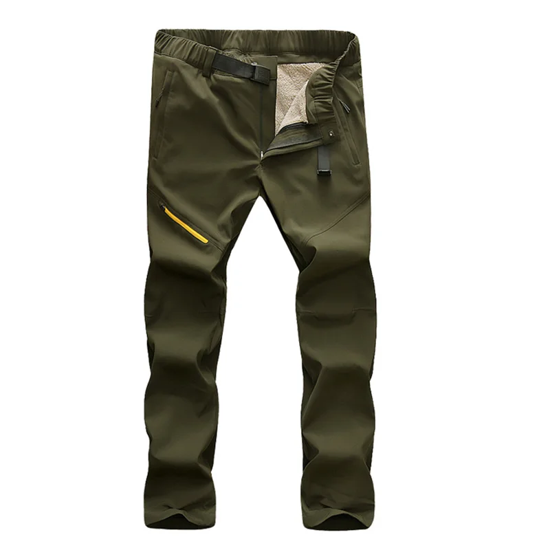 Army green 40 градусов лыжные брюки зимние уличные ветрозащитные водонепроницаемые сноуборд зимние брюки толстые теплые брюки мужские треккинговые походные брюки - Цвет: Army green