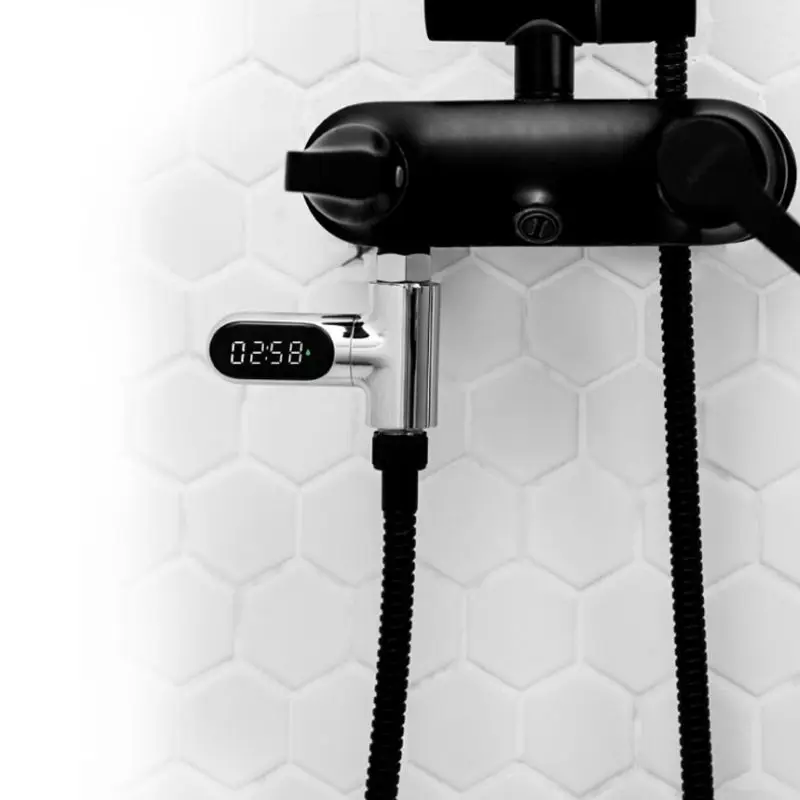 

LED Display Water Flow Temperature Meter Monitor Electricity Shower Thermometer 360 Degrees Rotation for Baby