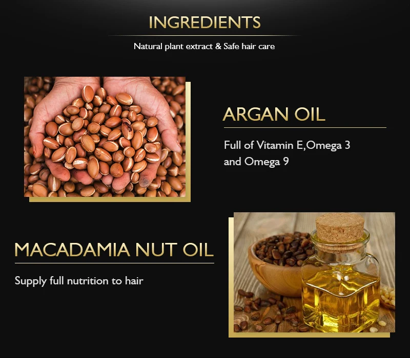 

HAIRINQUE Sulfate-free system hair mask instant repairing Argan oil and Macadamia nut oil extract for hair care