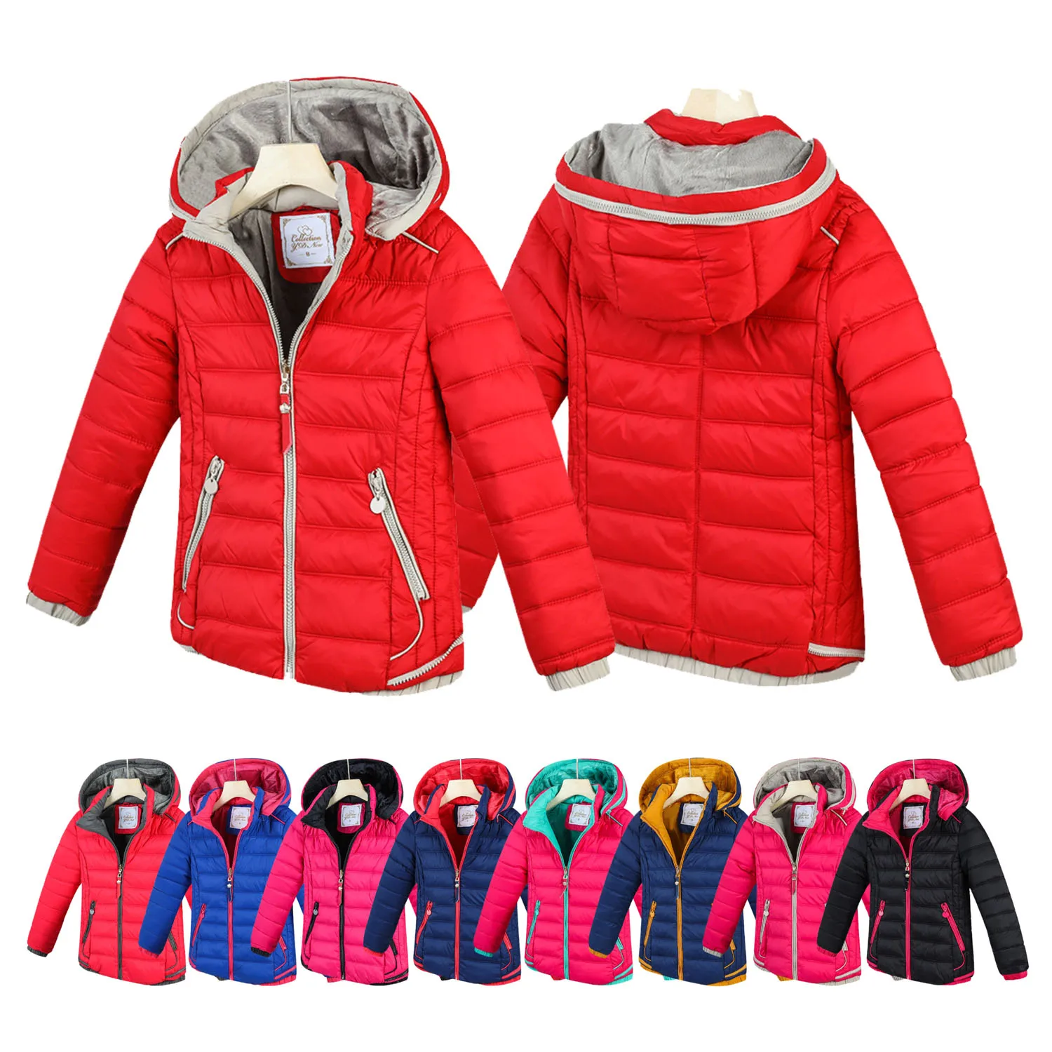 

Куртка детская осенне-зимняя, со съемным капюшоном, теплая, хлопковая, для девочек От 8 до 16 лет, 53235