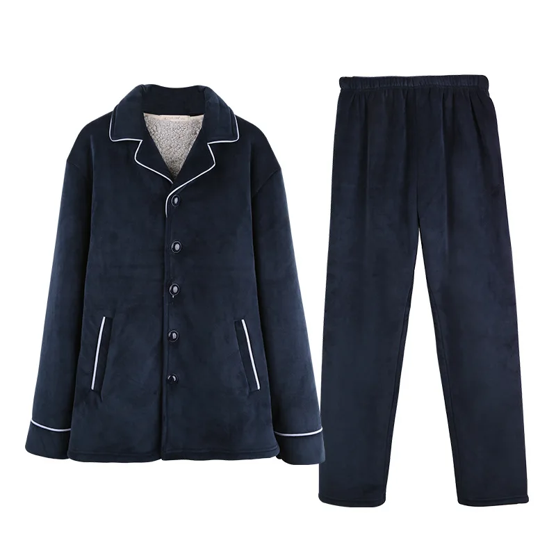 Hot-selling Pajamas Men's Winter Plush Thickening Home Service Suits Men's Simple and Natural Pajamas Keep Warm and Comfortable