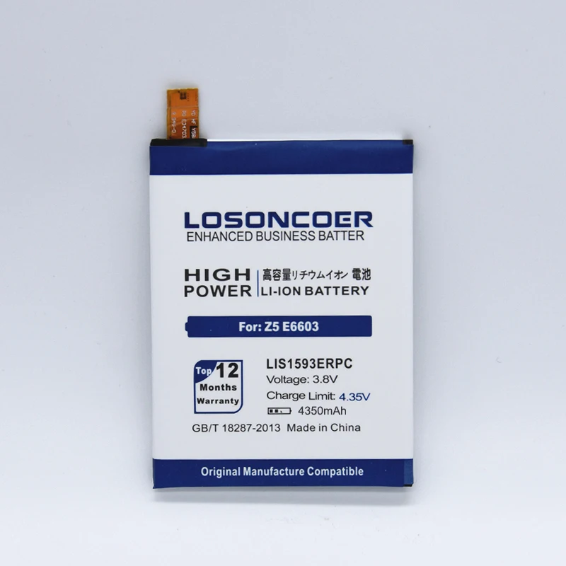 LOSONCOER высокое качество 4350 мАч LIS1593ERPC батарея для sony Xperia Z5 батарея E6603 E6653 E6633 E6683 E6883