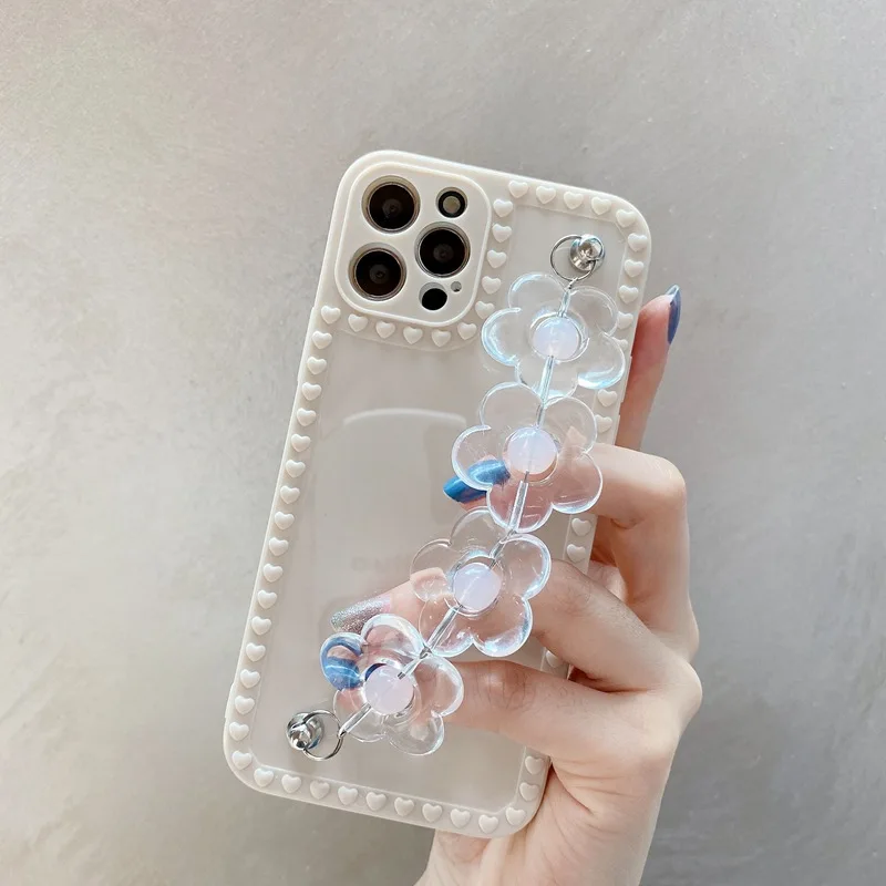 

Чехол для телефона с цветами для Iphone 11 12 Pro Max, вращающийся чехол с цветами, кристаллами, цветами, браслетом, чехол для Iphone 11 12 Mini, милый Футляр