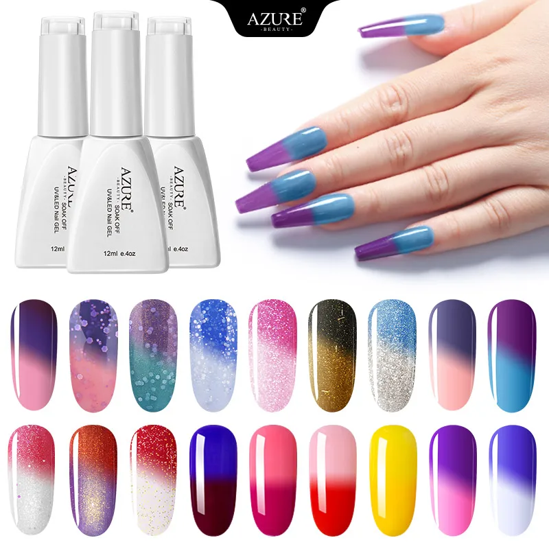 УФ гель для ногтей Azure Beauty термостойкий меняющий цвет с температурой