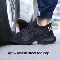 safety shoes men s steel toe lightweight anti smashing unisex work sneakers breathable wear resisting both men and women