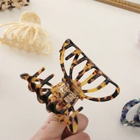 hollow acetate hair claws vintage multi tone leopard claw clips for hair acrylic bath accessories wholesale 2021 drop shipping