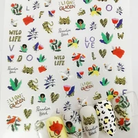 2021 new 3d nail art stickers bohemia animal image nails stickers for nails sticker decorations manicure z0440