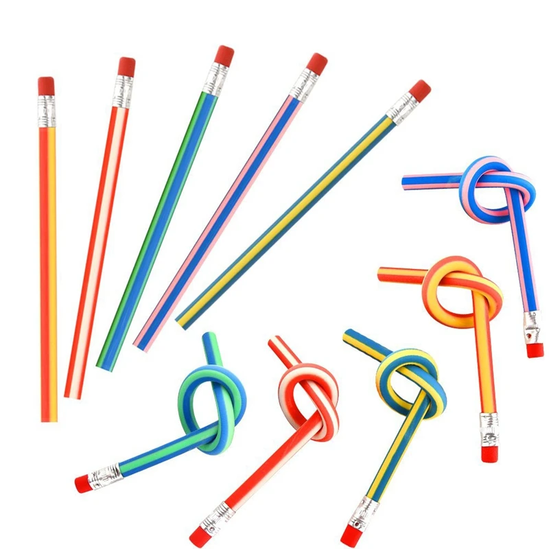

25 Pcs Soft Flexible Bendy Pencils Magic Bend Toys School Stationary Equipment For Kids Party Bag Fillers Party Favor Supplies F