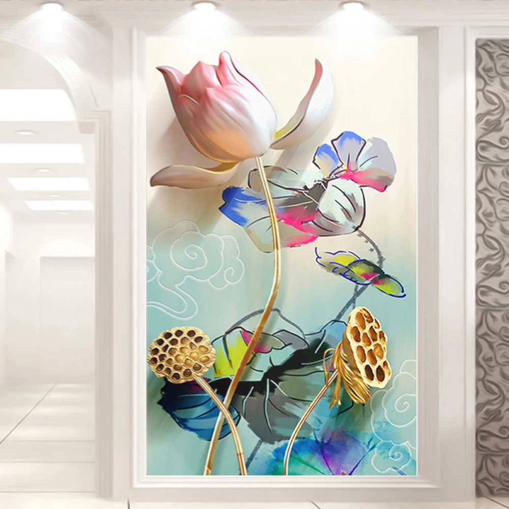 

5D DIY Full Diamond Painting Cross Stitch Round Diamond Embroidery Flower Mosaic Picture Home Decoration