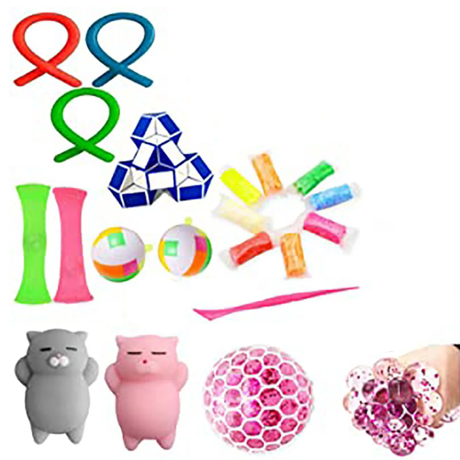 

Fidget Sensory Toy Set Stress Relief Toys Autism Anxiety Relief Stress Pop Bubble Fidget Toys For Kids Adults Decompression Toy