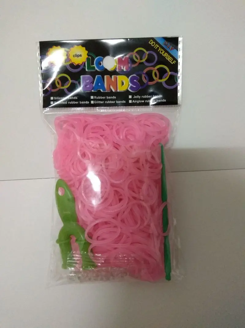 pink 400pcs Белок полупроницаемый желе цвет резиновые ленты эластичные Радуга плетение ткацкий станок полосы детский игрушечный браслет - Цвет: pink 400pcs