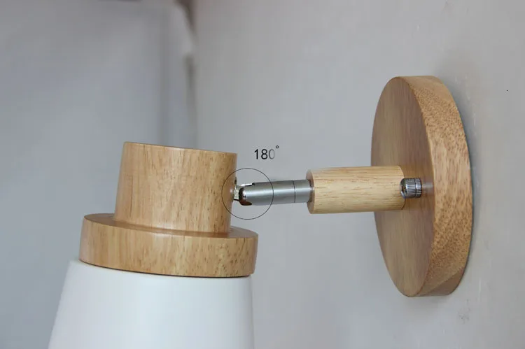 Простой белый Железный деревянный настенный светильник для магазина спальни