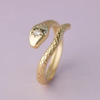 new vintage textured micro inlaid zircon snake rings creative open finger adjustable snake ring for women men fashion jewelry