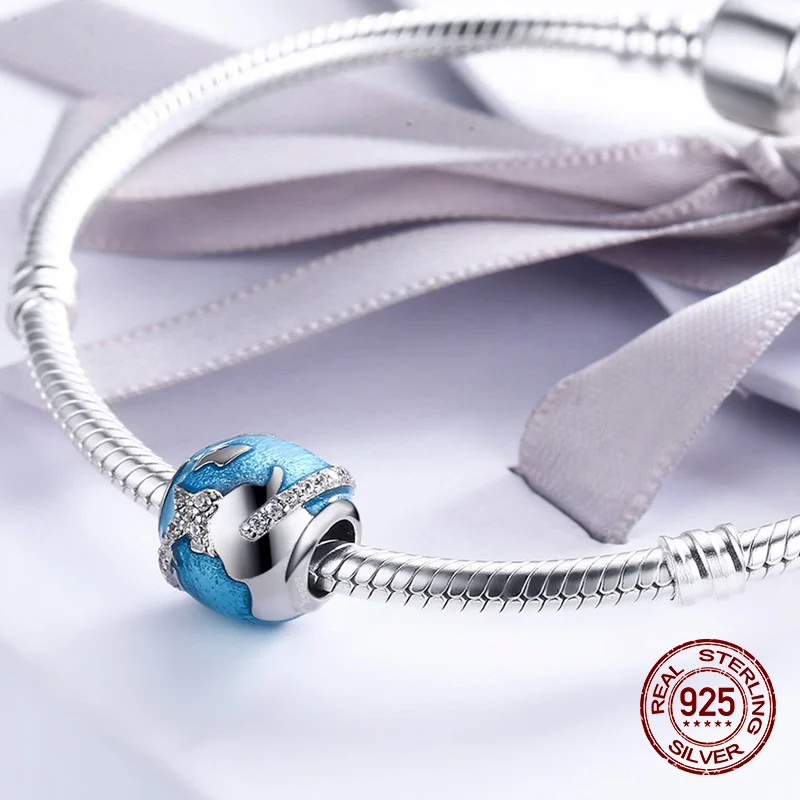 Женский шарм-бусина из серебра 925 пробы с фианитом | Украшения и аксессуары