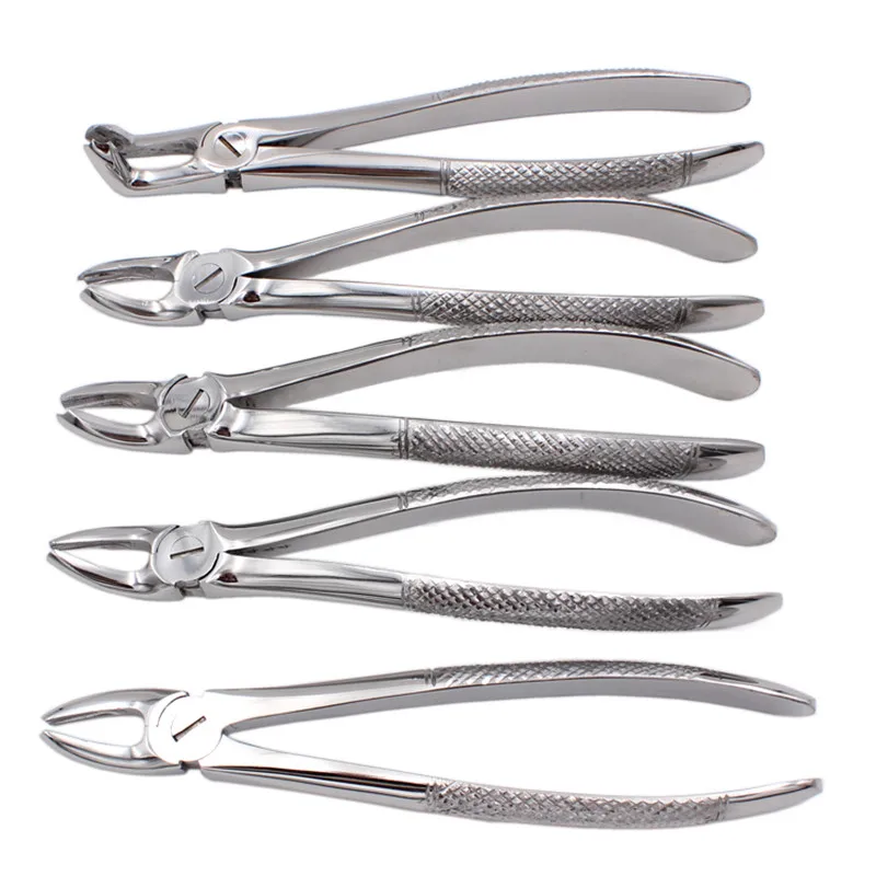 10pcs/set Adult Tooth Extracting Forceps Pliers for Adults with Toolkits Dental Surgical Extraction Instrument for Dental Clini