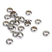50pcs 22 534568mm stainless steel oblate big hole spacer loose beads for diy bracelet necklace beads jewelry making