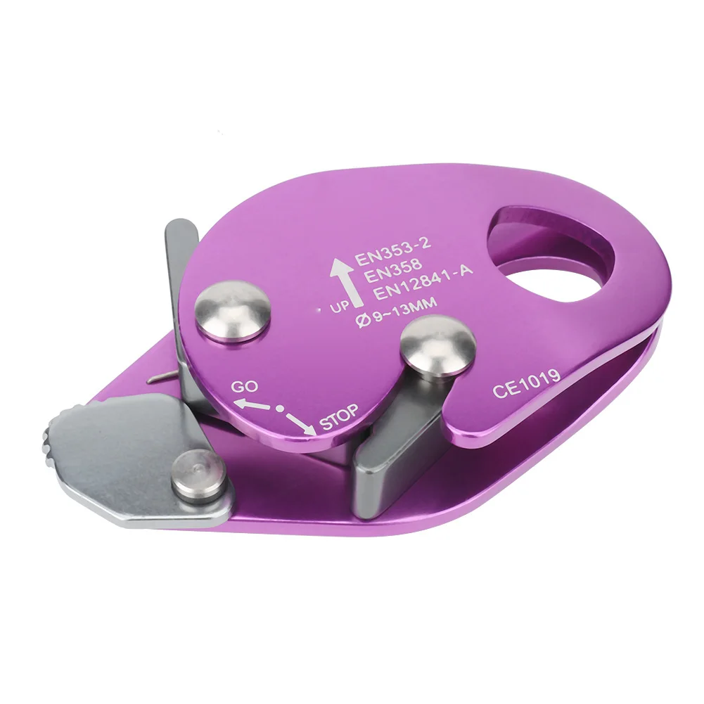

New Self-Braking Stop Descender For 9-13mm Rope Clamp Grab Rescue Rappel Ring Climbing Gear Purple