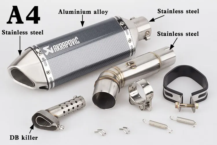 Мотоцикл Akrapovic выхлопная труба и Соединительная труба с DB Killer для Honda CB600F Hornet CBR600F 2007-2013 Escape Moto Cross - Цвет: A4