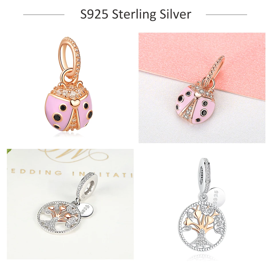 Шарм-подвеска из серебра 925 пробы божья коровка пчела корона сердце | Украшения и